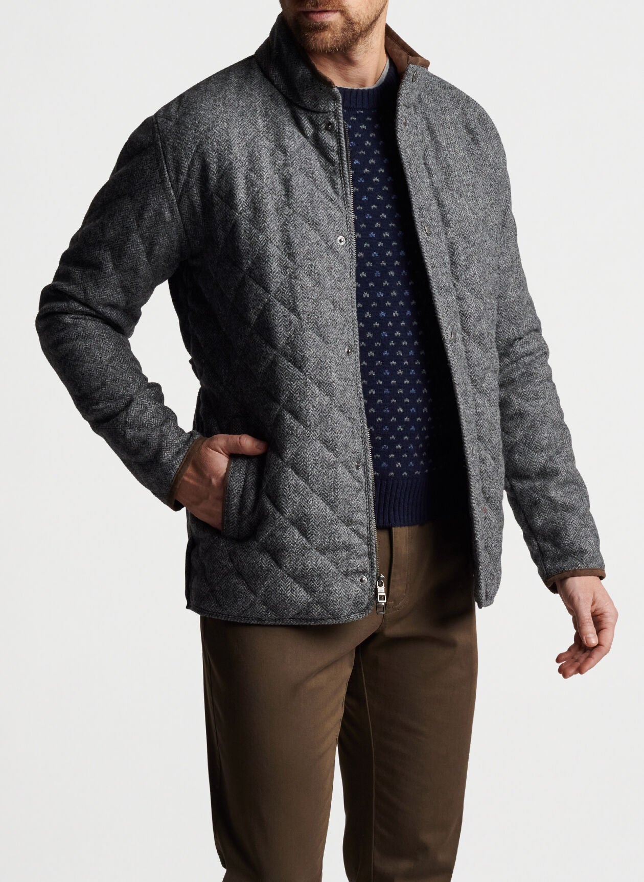 SUFFOLK QUILTED WOOL TRAVEL COAT